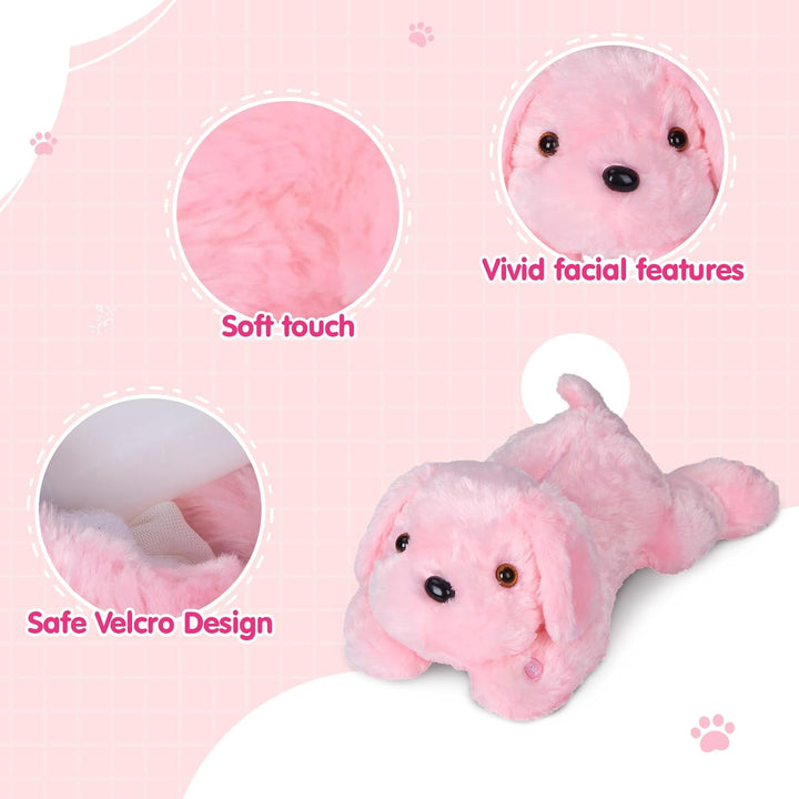 WEWILL Perro Cachorro Rosa Iluminado de 18'' con LED, Peluc...
