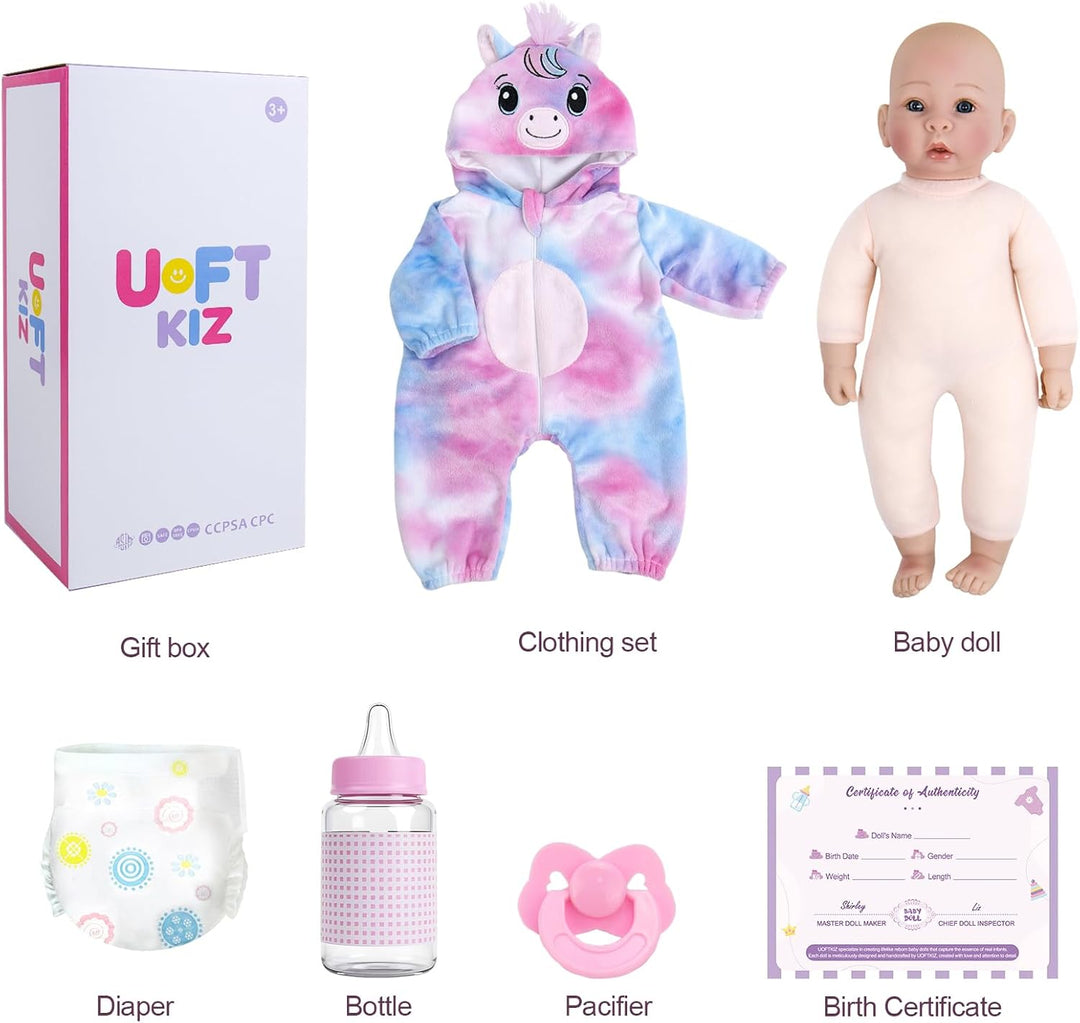 UOFTKIZ Real Life Baby Doll Girl - Muñeca realista de 17 pulgadas c...