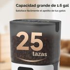 PAPIFEED Comedero automático para gatos con aplicación, alimentador automático WiFi para gatos, dispensador de alimentos para gatos de alimentación lenta de 6 litros para alimentos secos