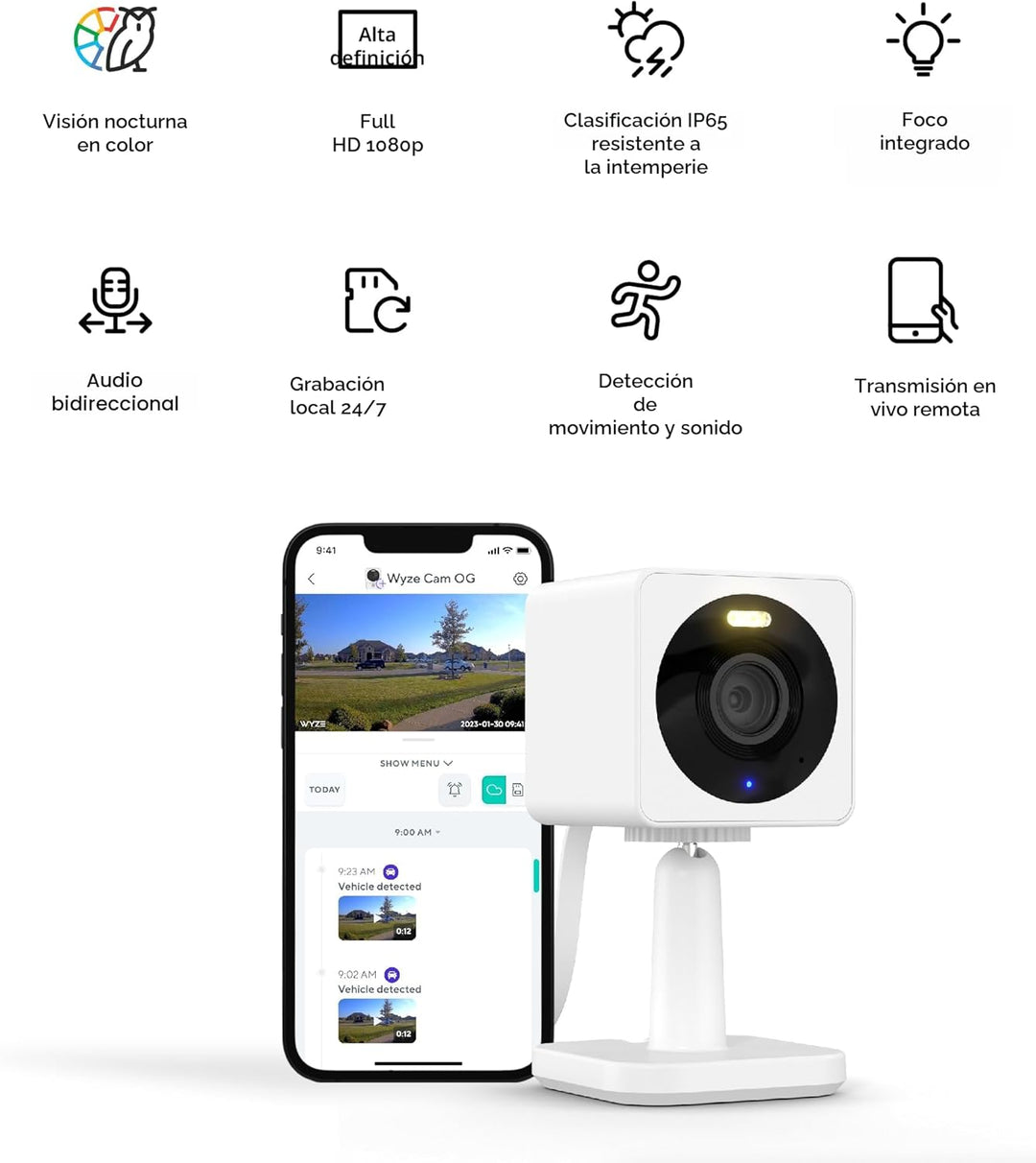 Wyze Cam OG Cámara de seguridad inteligente para el hogar con Wi-Fi...