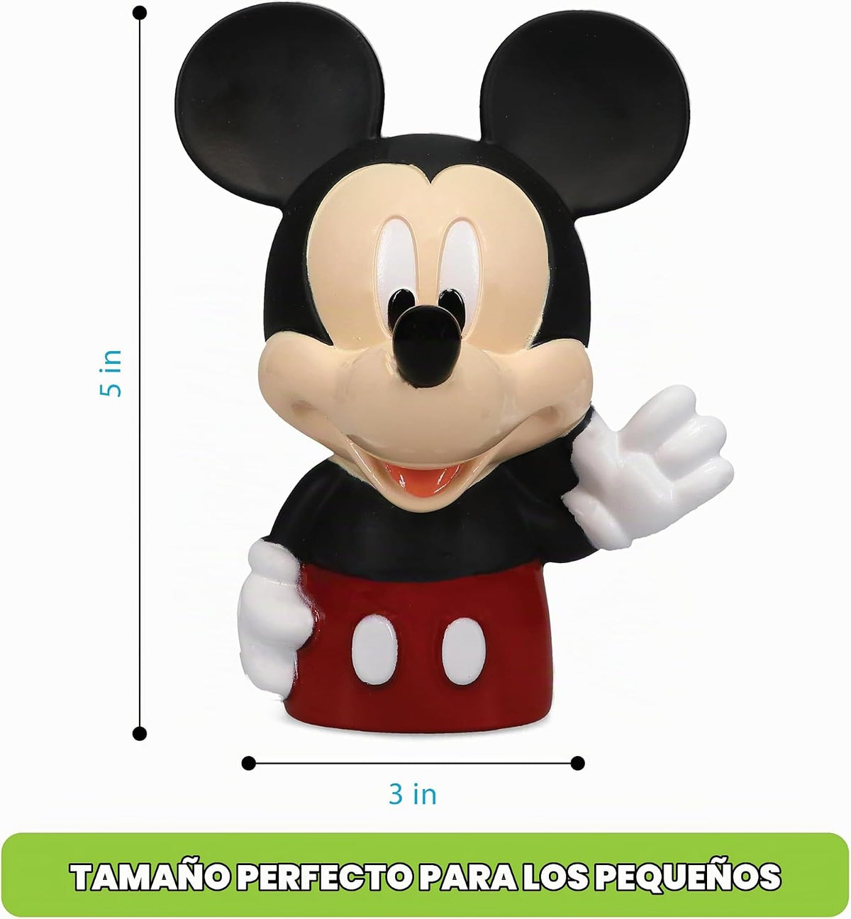 Mickey y amigos juego de 6 piezas de juguetes de baño con pulverizador. Juguetes de baño para bebés y niños pequeños, incluye cubo organizador con drenaje para guardar tus juguetes de agua para el