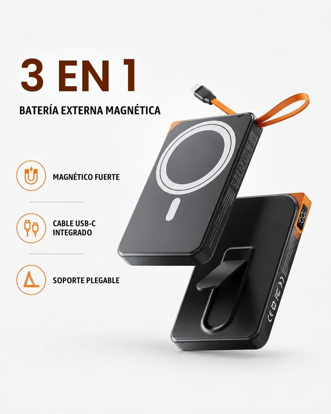 Magsafe Power Bank iPhone, cargador portátil magnético USB C de car...
