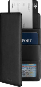 VULKIT Cartera Portapasaportes con Bloqueo RFID, Cartera de Viaje para Hombre y Mujer, Negro, Talla única, Cartera de viaje