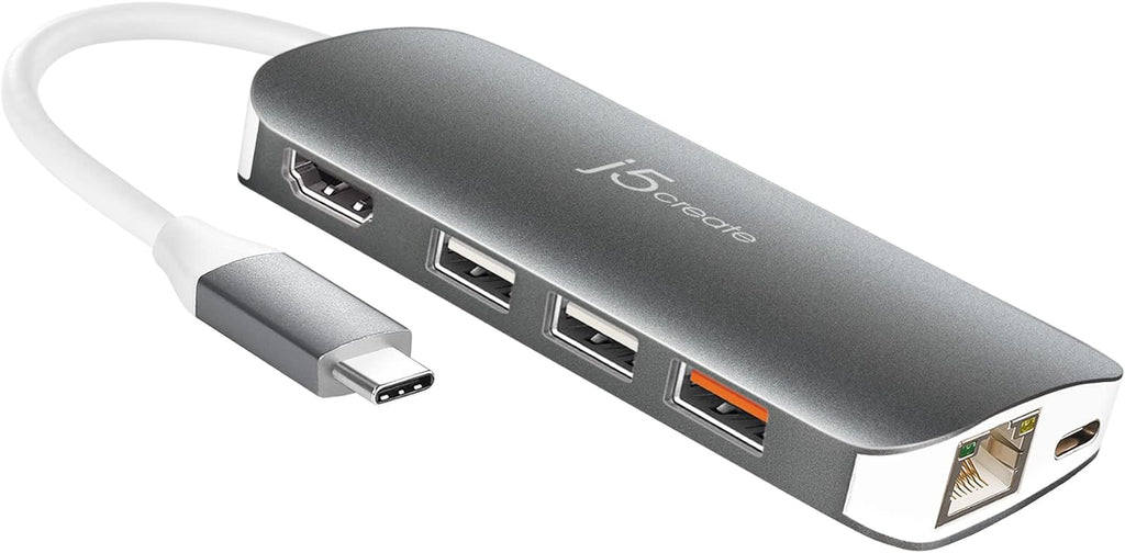 j5create Adaptador múltiple USB-C 9 en 1 HDMI/Ethernet/USB 3.1