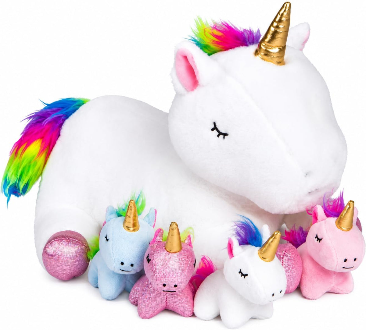 Animales de peluche de unicornio PixieCrush para niñas, juego, Unicornios y 4 bebés