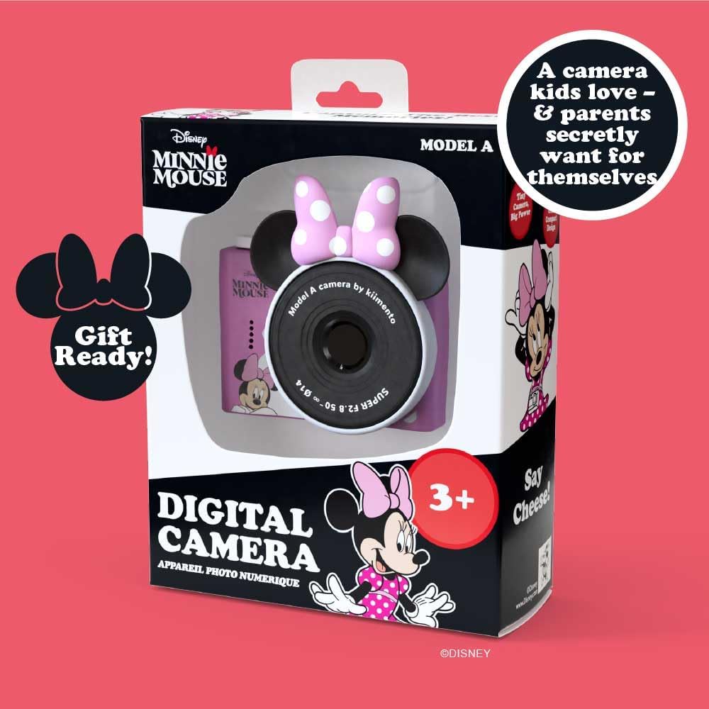 Cámara digital de juguete Minnie Mouse para niños pequeños y videoc...