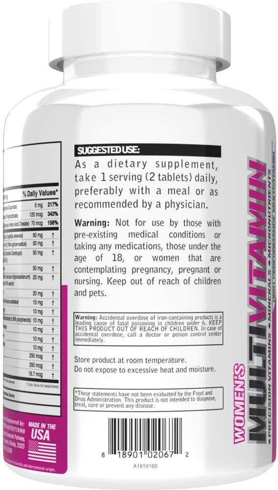 Evlution Nutrition Multivitamínico para mujer, vitaminas y minerale...