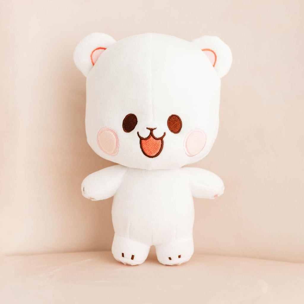 Milkmochabear Peluche oficial de leche de 7 pulgadas, mercancía auténtica, adorable lindo oso de peluche, tamaño de viaje, suave, regalo para cualquier ocasión, amigos, parejas, vacaciones, cumpleaños