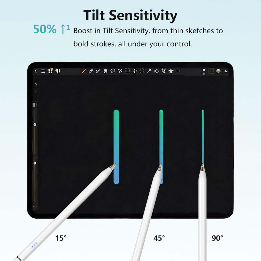 Lápiz óptico para Apple iPad 2018-2026, lápiz de carga magnética para iPad de 2ª generación y 1ª generación con sensibilidad de inclinación y rechazo de palma, lápiz para iPad A16 Pro 11/12.9/13, Air