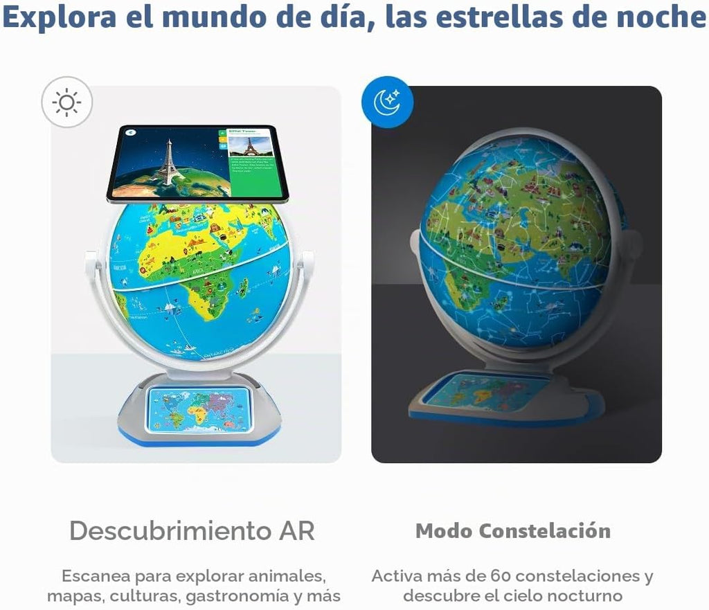 PlayShifu Orboot Earth Explorer - Globo AR interactivo para niños a partir de 4 años | Más de 400 maravillas, más de 1000 hechos | Modo constelación, juegos y lápiz óptico mágico | Juguete educativo