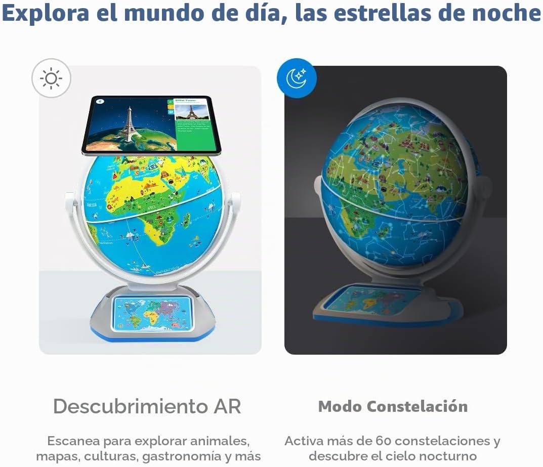 PlayShifu Orboot Earth Explorer - Globo AR interactivo para niños a partir de 4 años | Más de 400 maravillas, más de 1000 hechos | Modo constelación, juegos y lápiz óptico mágico | Juguete educativo
