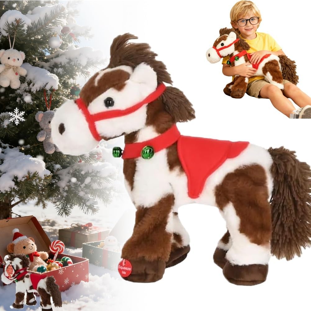 FOUR KAQA Spotted - Caballo eléctrico de peluche poni