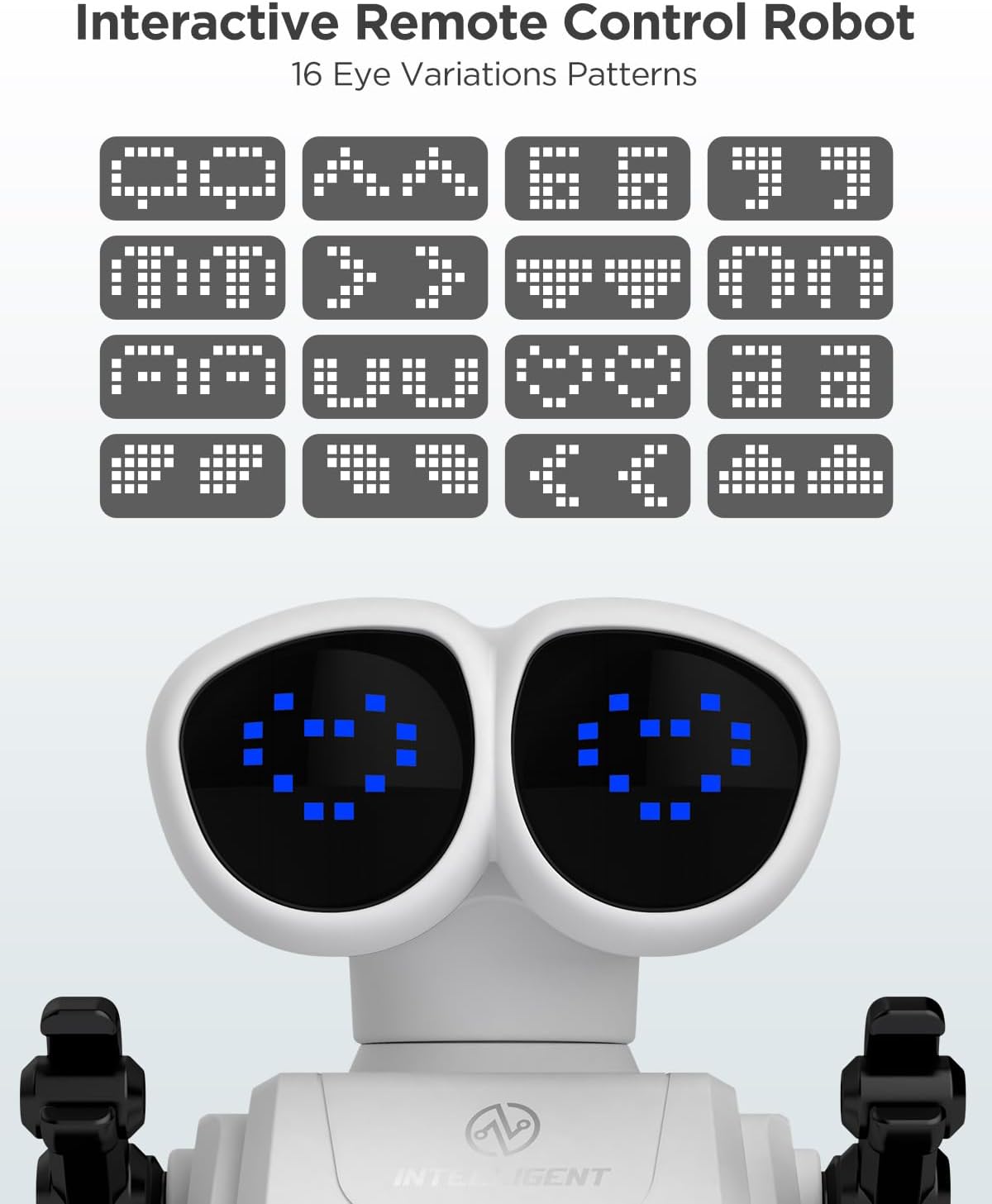 Juguetes robot para niños, juguetes de robot recargables de control remoto con walkie talkies, programación, detección de gestos, música, función de ojos cambiables, juguetes de robot RC regalos para niños y niñas de 6 a 12 años