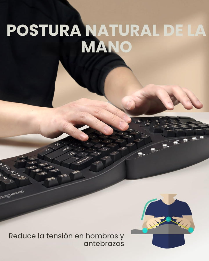 Perixx PERIBOARD-512B - Teclado ergonómico con cable, teclado divid...