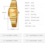 BESTKANG Relojes de cuarzo para mujer, relojes de pulsera ultrafinos con esfera pequeña, correa de acero inoxidable, fácil de leer, reloj cuadrado para mujer