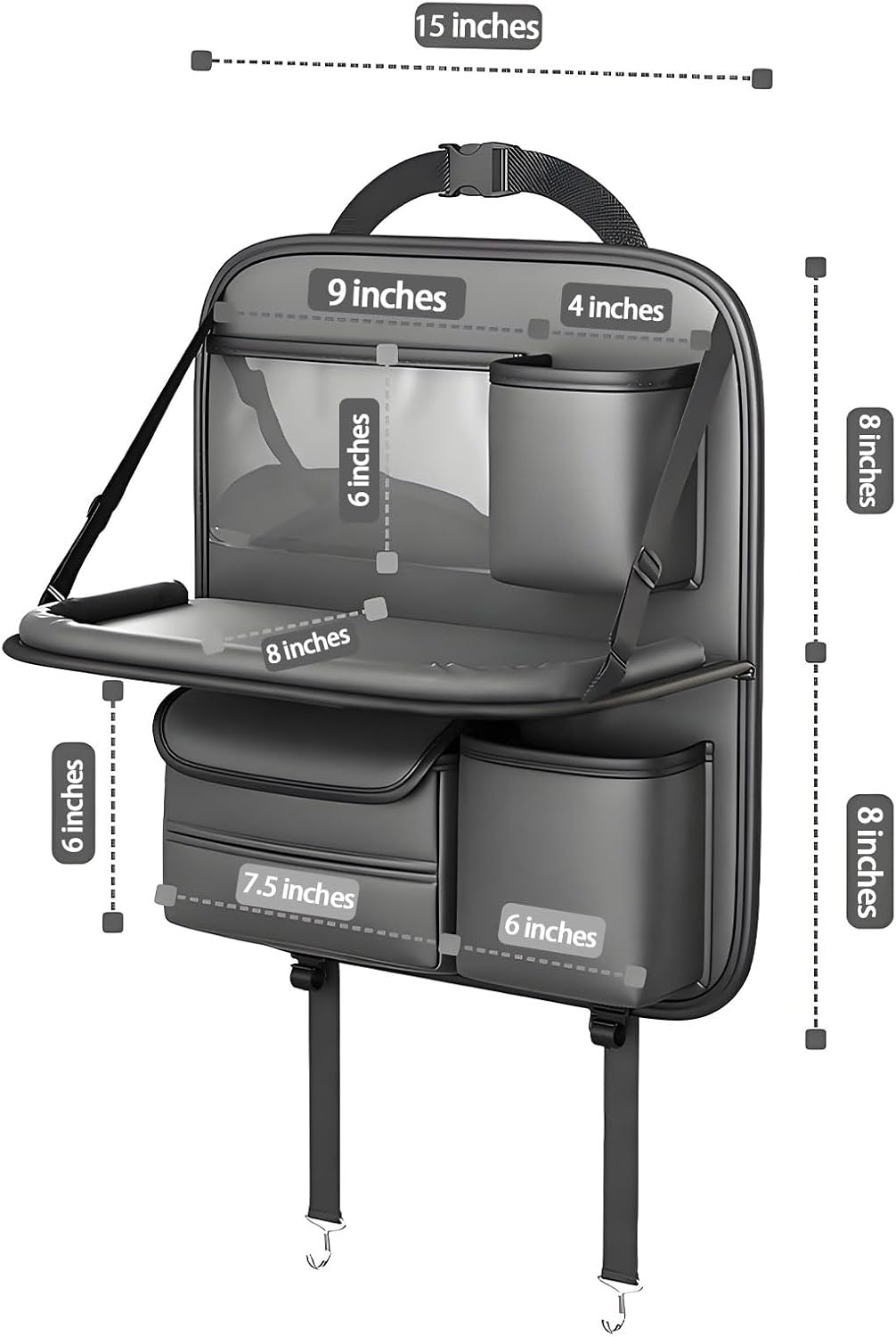 Paquete de 2 organizadores universales de cuero plegable para