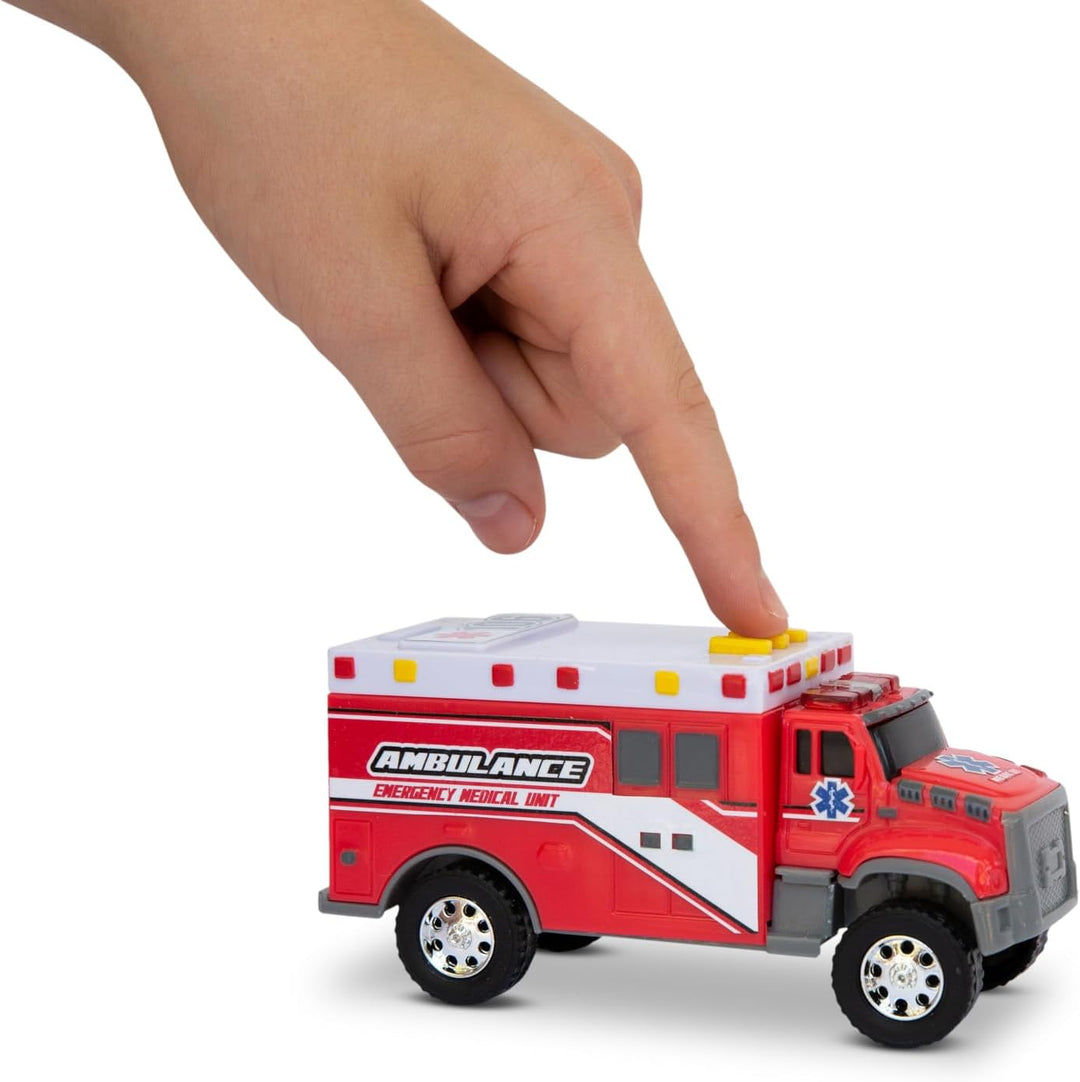 Mighty Fleet Toughest Minis - Juguete de ambulancia de