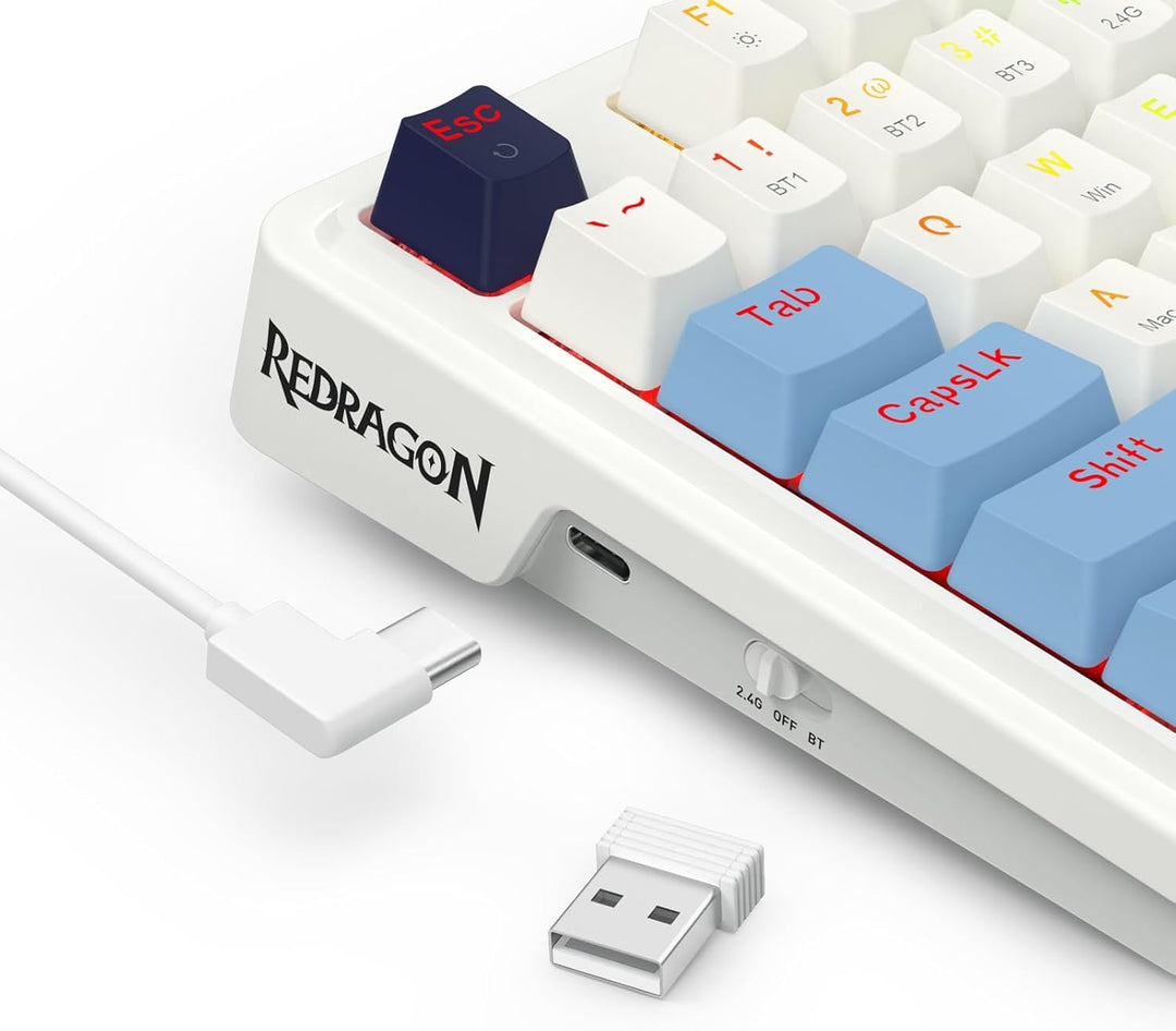 Redragon K728 PRO 80% Teclado para juegos inalámbrico con junta RGB...
