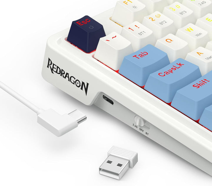 Redragon K728 PRO 80% Teclado para juegos inalámbrico con junta RGB...