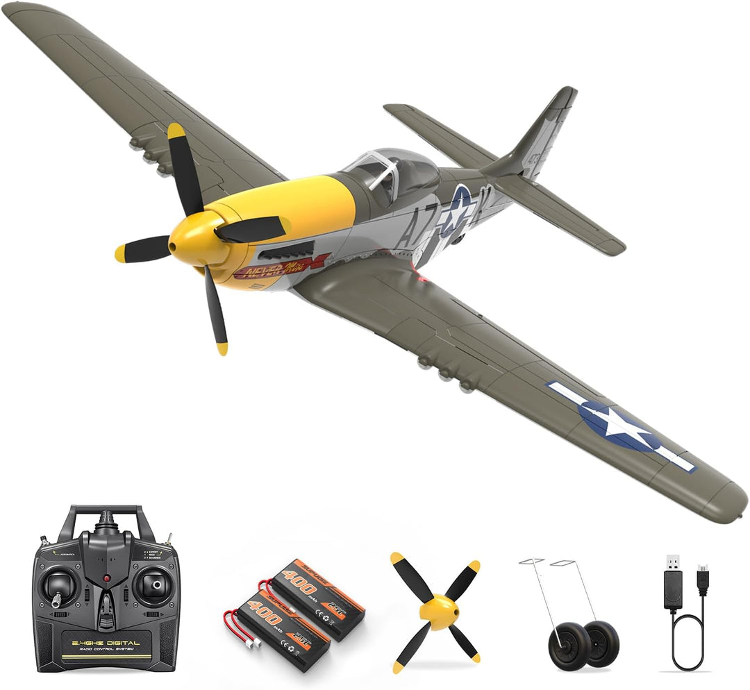 HAWK'S WORK Avión RC P-51D Mustang de 500mm, Avión de guerra a...