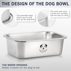 Cuencos de acero inoxidable para perros grandes, cuencos metálicos de alta capacidad para comida de perros, cuenco de comida y agua para perros grandes, extra grandes y grandes, 3.2 galones