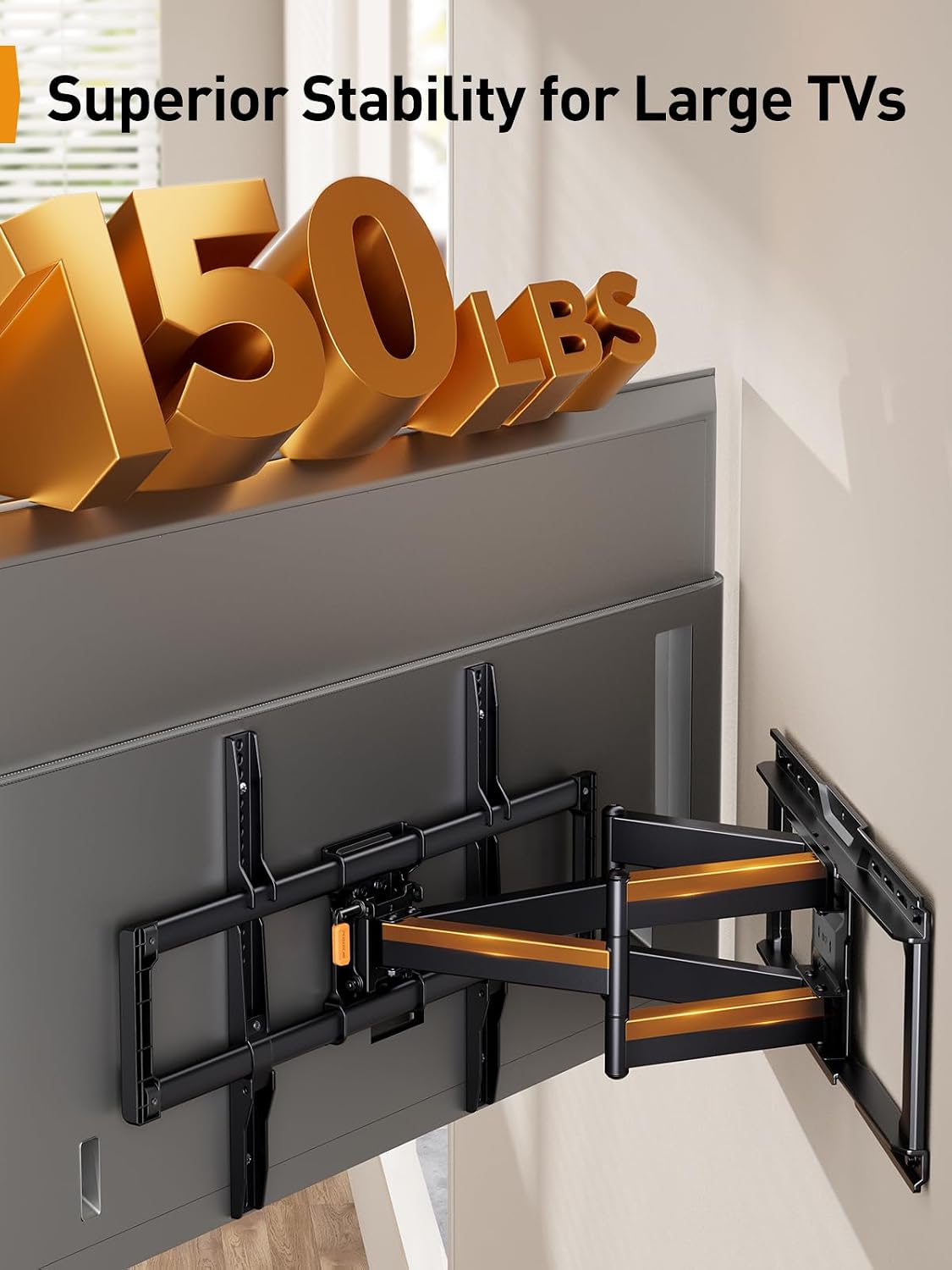 Perlegear Soporte de pared para TV de movimiento completo para televisores