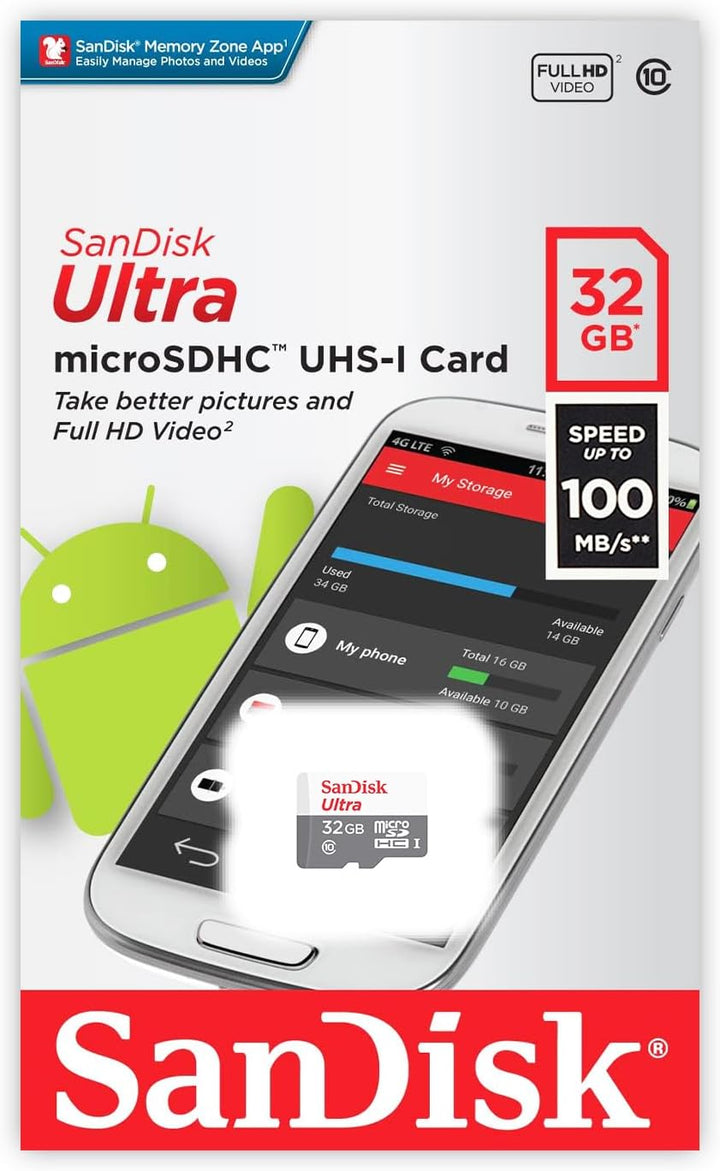 Tarjeta de memoria SanDisk Ultra 32GB UHS-I\/Clase 10 Micro SDHC co...
