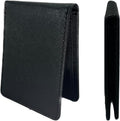 Cartera plegable de tamaño completo con bloqueo RFID con 8 ranuras, 1 bolsillo para llaves, divisor de efectivo y ventana de identificación grande, viene con caja de regalo ecológica, Negro