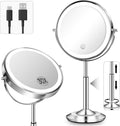 Espejo de maquillaje con aumento de 1X/30X 8" con luces de altura ajustable