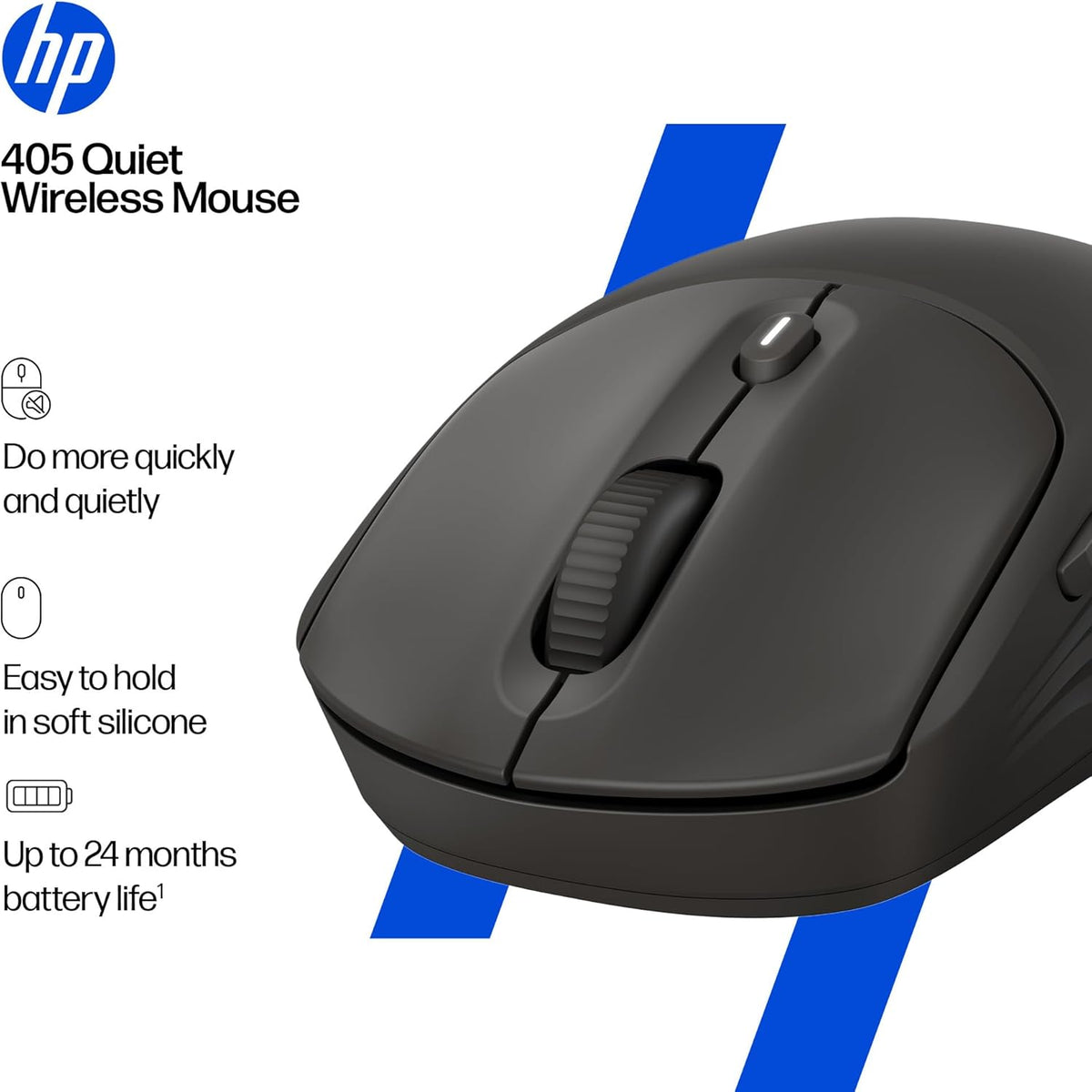 HP Ratón inalámbrico silencioso 400, Bluetooth dual y 2.4 GHz, sili...