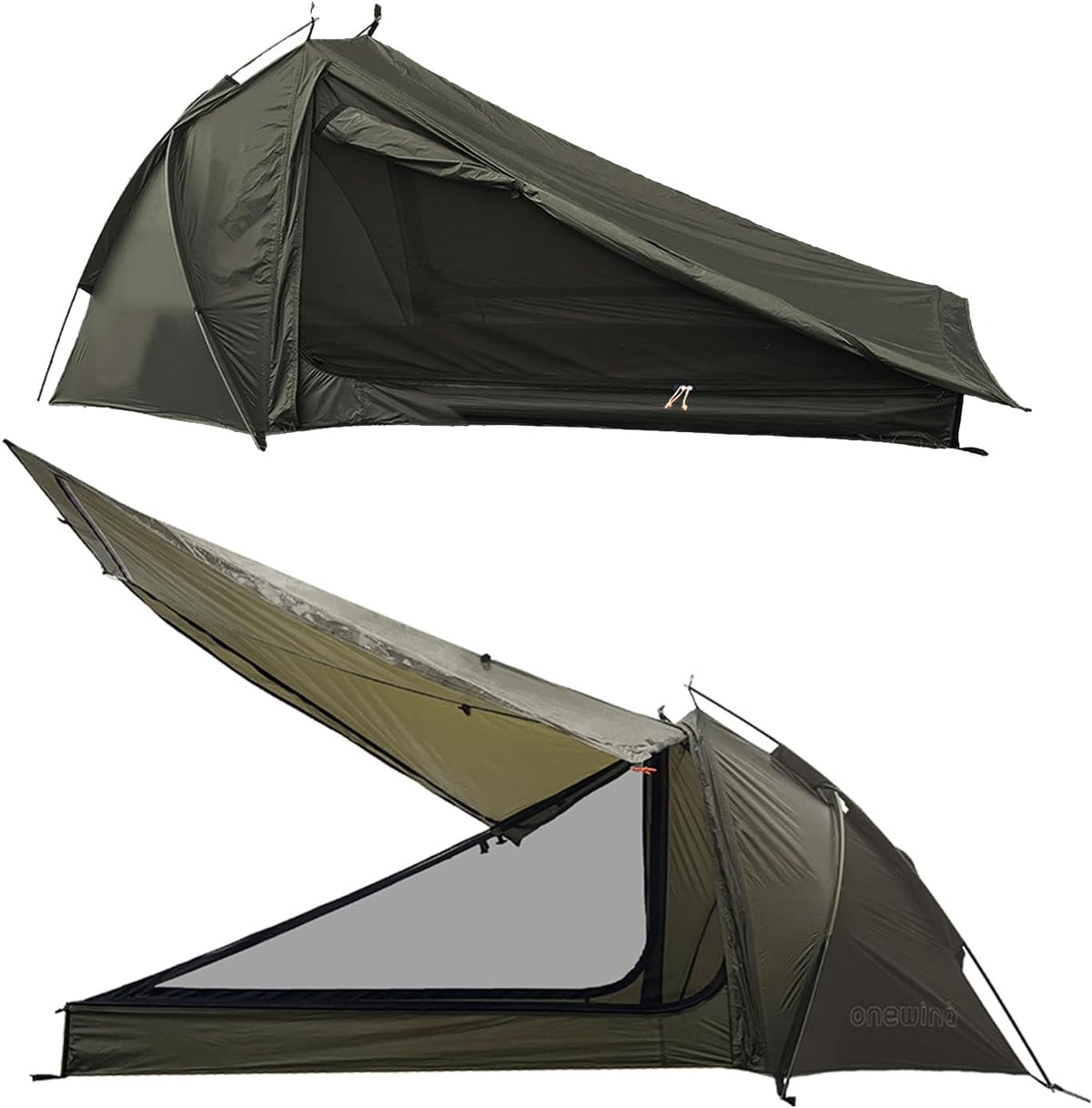 Onewind Tienda de campaña ultraligera para una persona con postes de lluvia