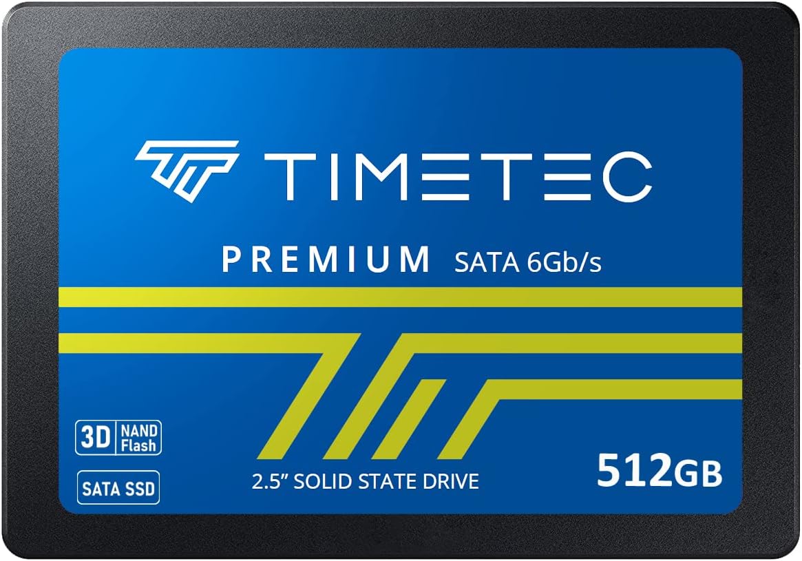 Timetec 512GB SSD 3D NAND SATA III 6Gb\/s de 2,5 pulgadas 7mm (0,28...