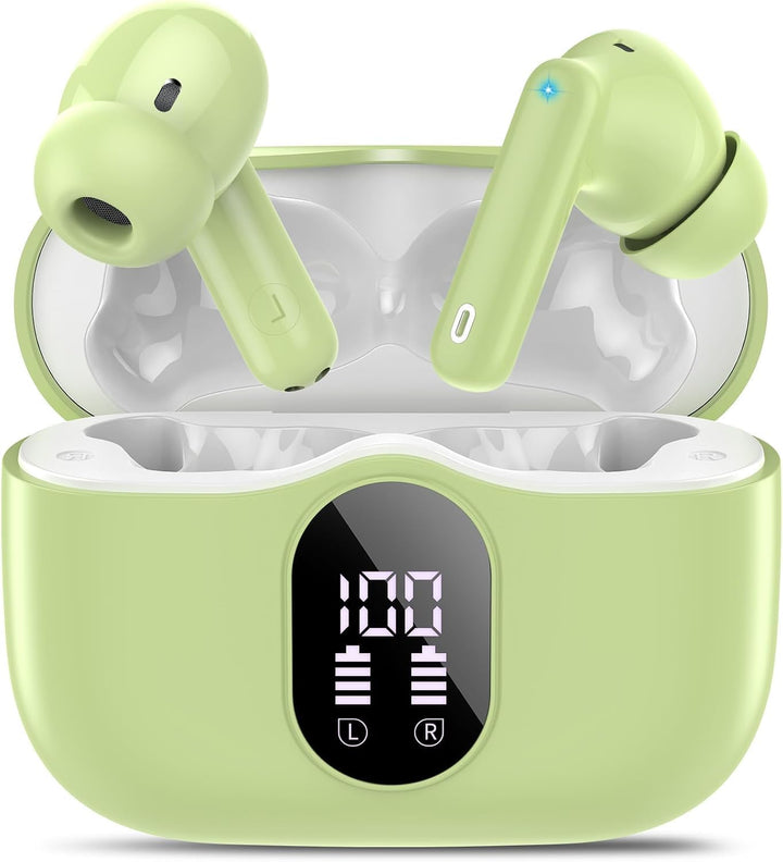 Auriculares inalámbricos, Bluetooth 5.4, estéreo de bajos, auricula...
