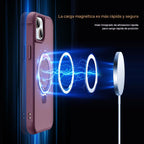 SKYLMW - Funda compatible con iPhone 15, con soporte magnético invisible tipo anillo, funda translúcida de grado militar para iPhone 15 de 6.1 pulgadas, compatible con MagSafe, rojo vino