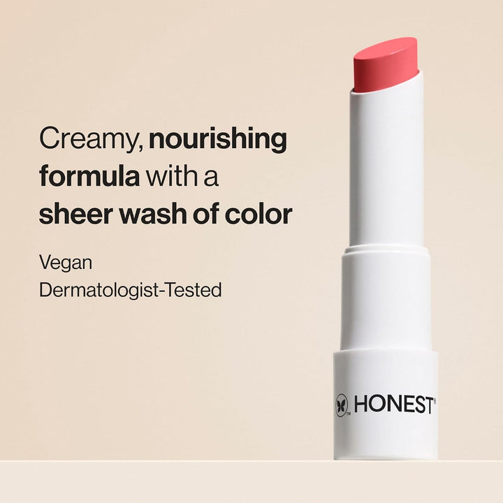 Honest Beauty Bálsamo labial hidratante vegano tintado, paquete de...
