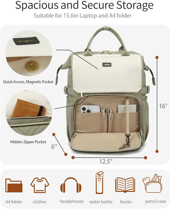 VANKANY Bolsa de libros para mujer, mochila para laptop, bolsas de...