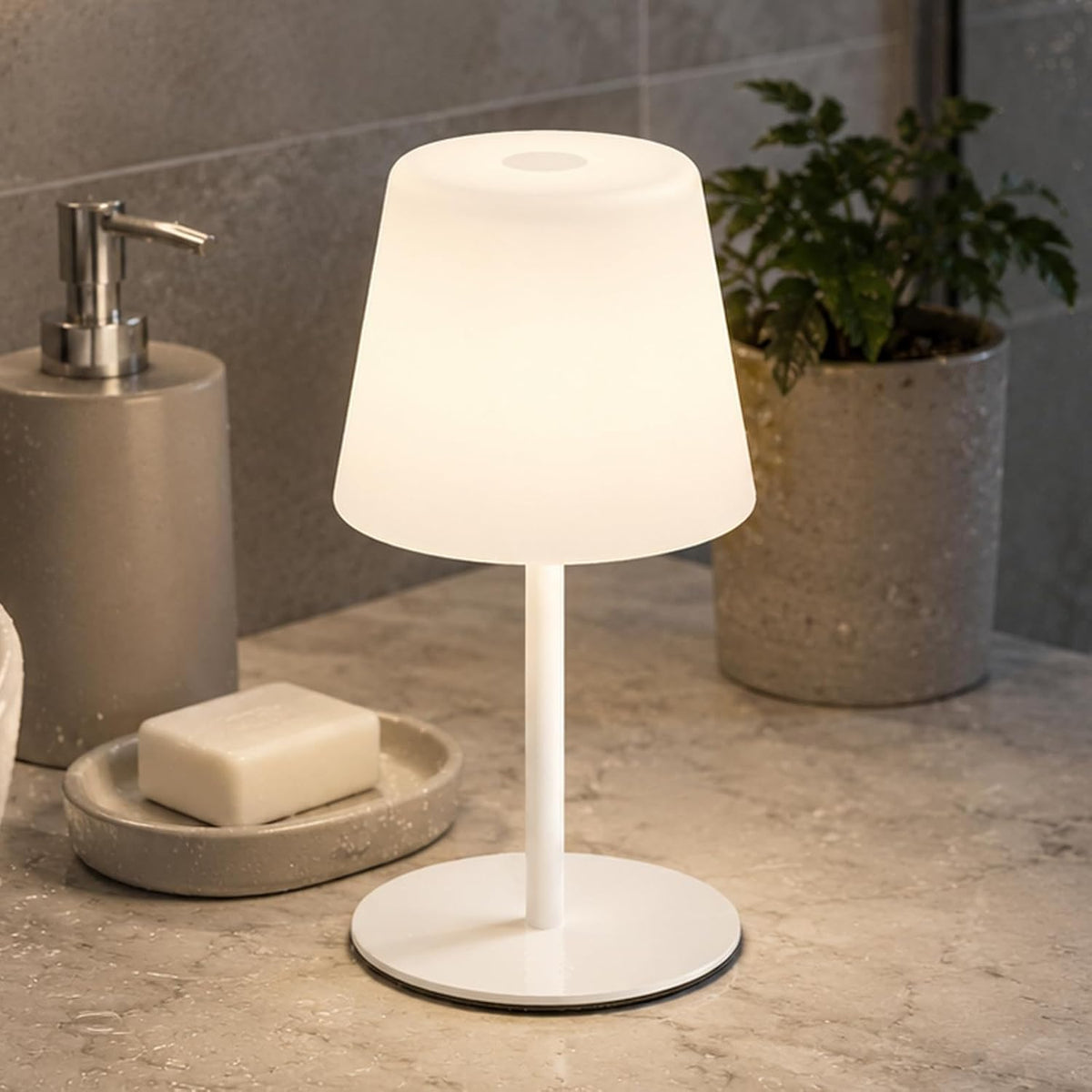 Lámpara Lámpara de ducha recargable impermeable, lámpara de mesa inalámbrica para