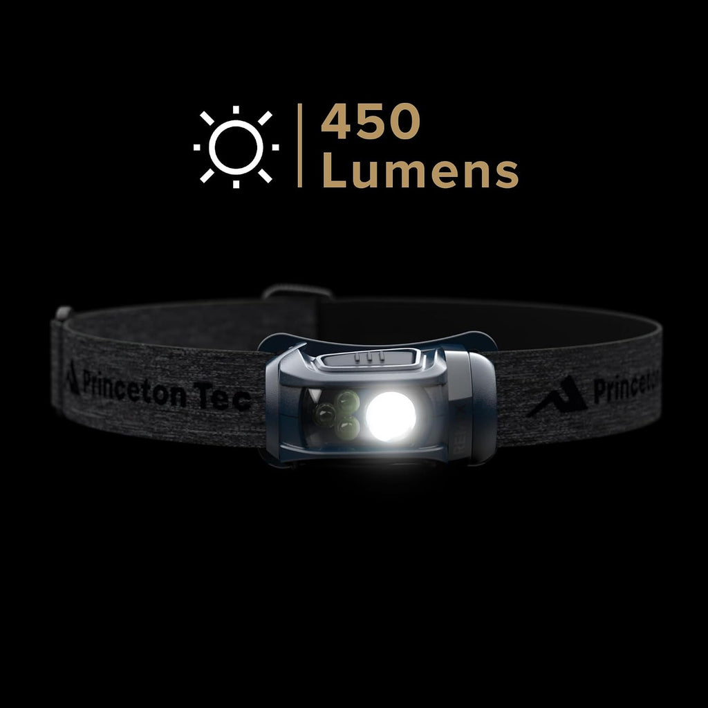 Princeton Tec Remix Linterna Frontal LED (Azul/Azul Oscuro, 450 Lúmenes Blanco y Rojo)