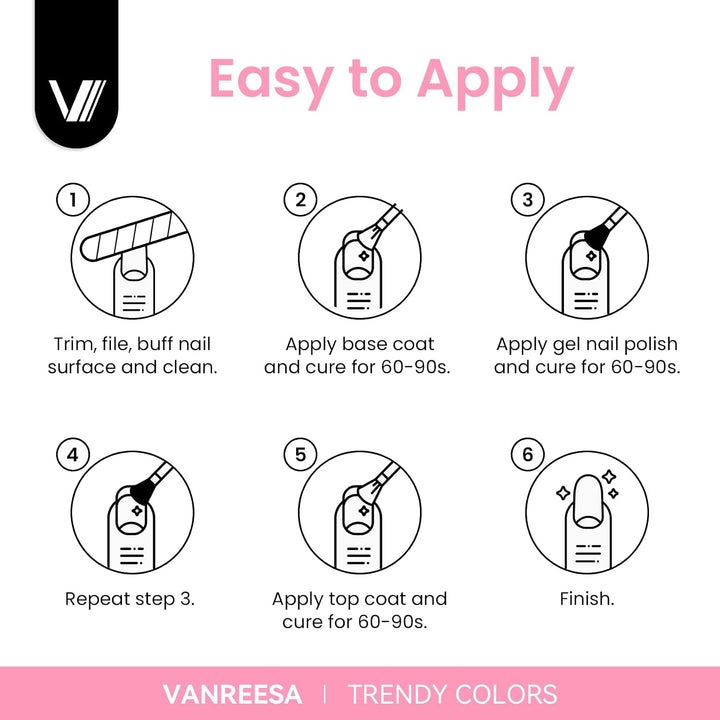 VANREESA Juego de 24 esmaltes de uñas de gel pastel, 21 colores, es...