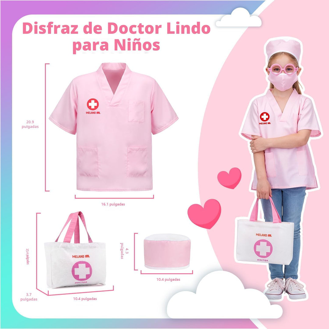 Meland - Kit médico de juguete para niñas, juego de doctor, peluche...