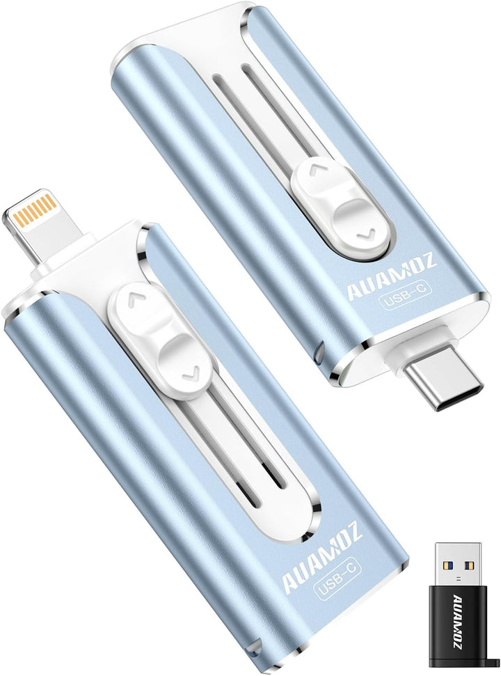 AUAMOZ Mini unidad flash de doble interfaz de 512 GB, memoria portá...