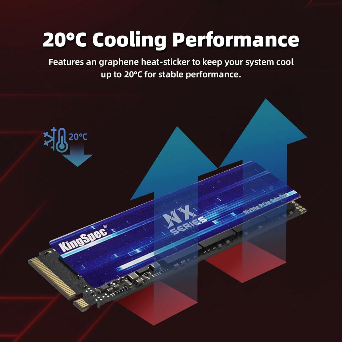 KingSpec NX Series 512GB Gen3x4 NVMe M.2 SSD, hasta 3500 MB\/s, uni...