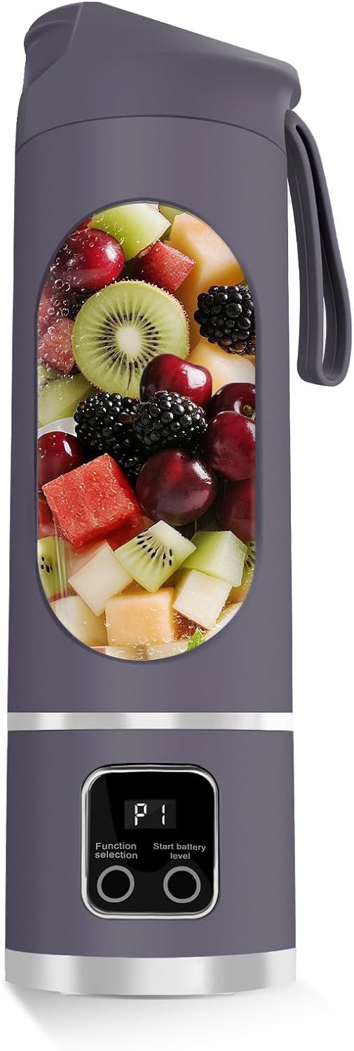 Batidora portátil para batidos, 500ML USB recargable Juicer Cup (púrpura)
