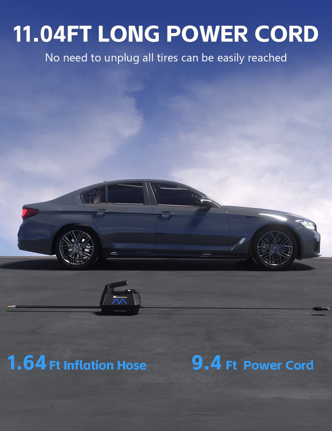 Motorenbau Inflador de neumáticos, compresor de aire portátil, bomb...