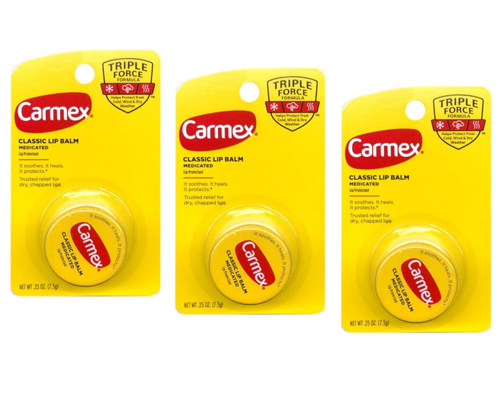 Carmex Bálsamo labial clásico medicado, 0.25 oz (paquete de 3)