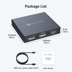 USB C a HDMI + DisplayPort Splitter 3 monitores con carga PD de 100 W Thunderbolt a HDMI DP Splitter 1 en 3 salidas Múltiples monitores Hub de pantalla extendida para convertidor compatible con