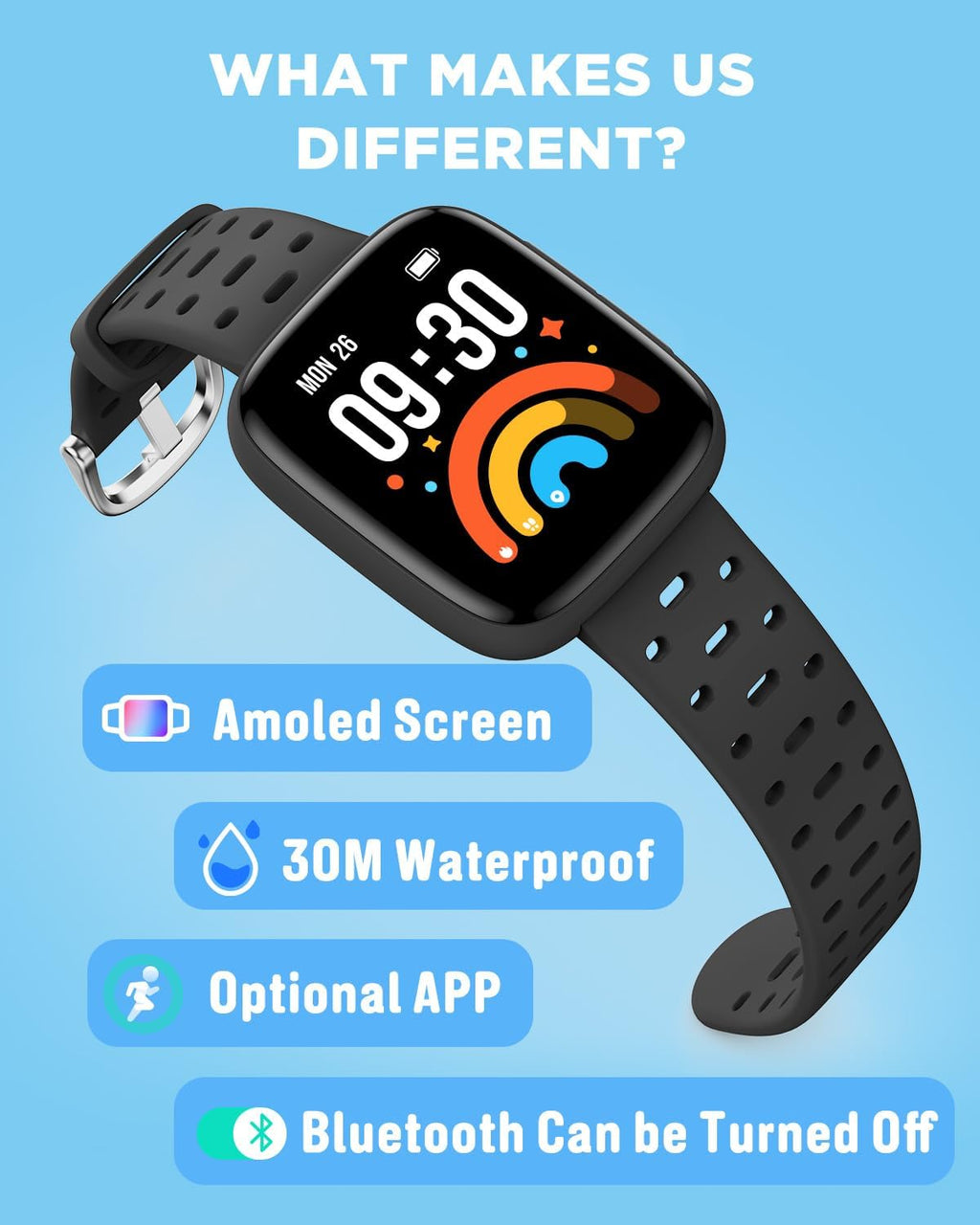BIGGERFIVE Reloj para niños, no necesita teléfono, reloj inteligente de