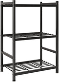 Estantes de almacenamiento pequeños, estantería de metal de 3 niveles con patas niveladoras, organizador de estantes compacto para organización de garaje, cocina, despensa y armario, 17.7 x