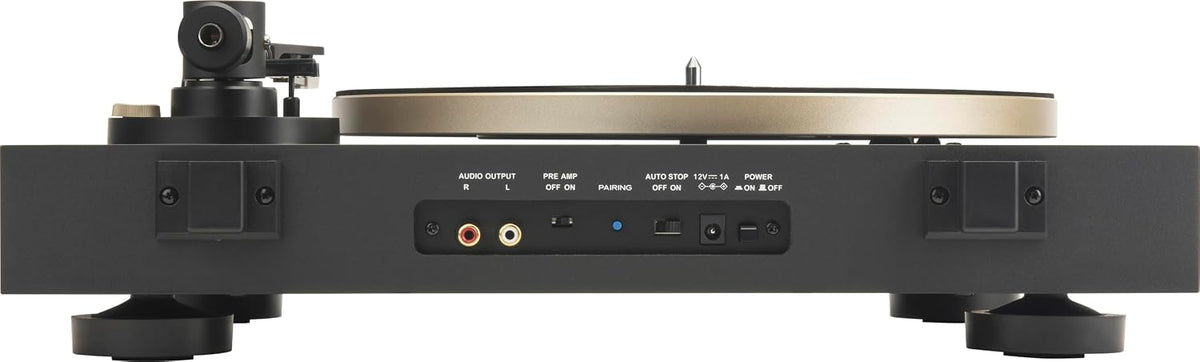 JBL Spinner BT - Bluetooth con tocadiscos AptX-HD™, componentes, carcasa extraíble, bandeja de aluminio y transmisión por correa, cartucho magnético móvil preinstalado (dorado)