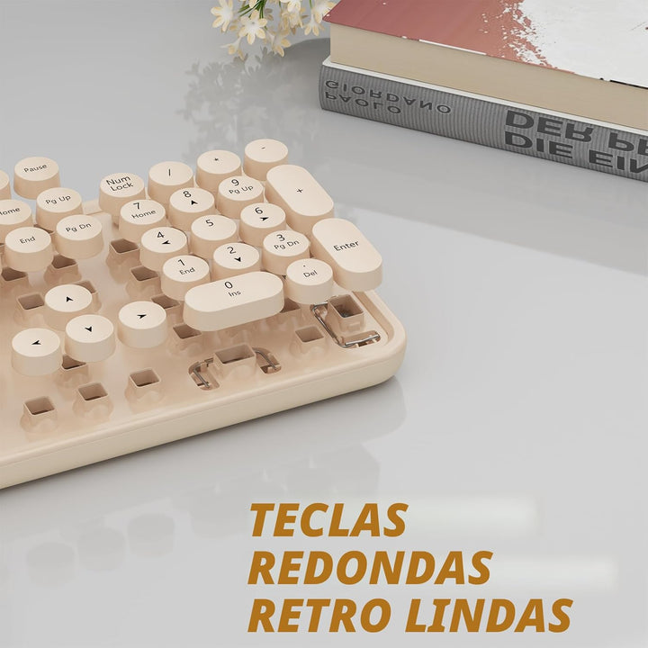 KOOTOP - Teclado inalámbrico, lindo y colorido de 104 teclas, máqui...